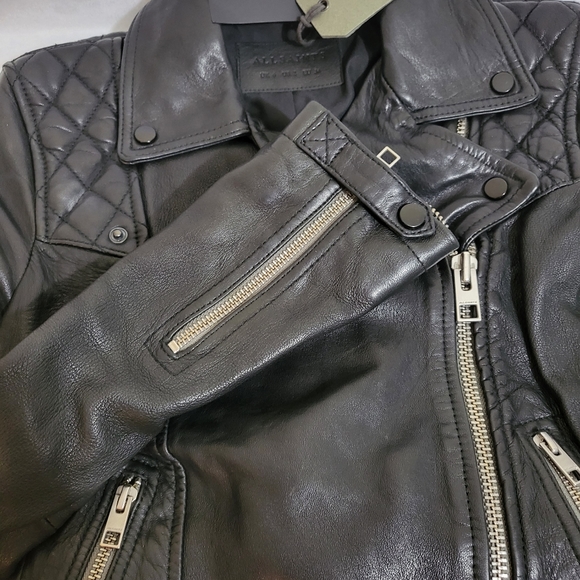 All Saints Black Leather Jacket - Picture 8 of 16